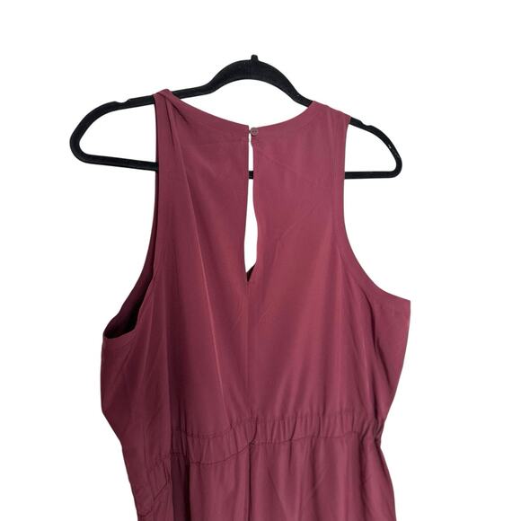 Banana Republic Jumpsuit Sleeveless Wide Leg Maroon Burgundy Women's Size XL - Picture 6 of 9